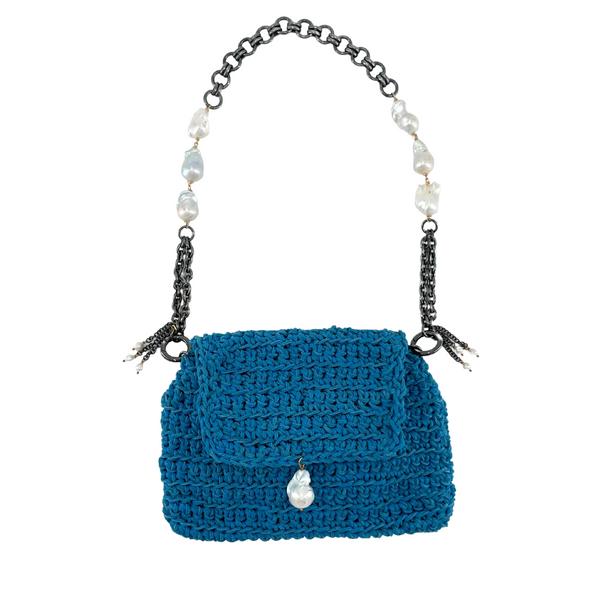 Via Coquina | Grazia & Marica Vozza Jewel Shoulder Bag in Blue